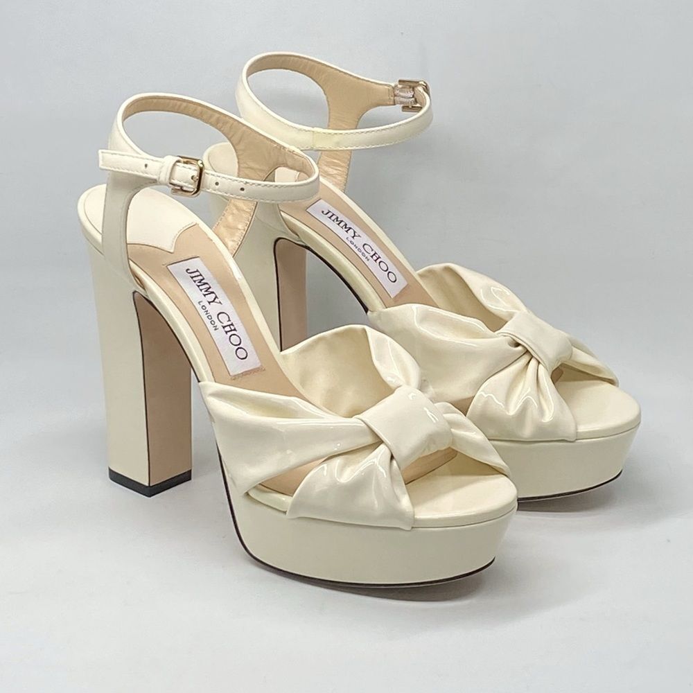 Jimmy Choo Patent Leather Ankle-Strap Platform Sandals